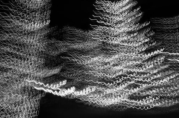 Jaynes Gallery 아티스트의 USA-Arizona-Buckeye-Black and white abstract motion of Christmas tree at night작품입니다.